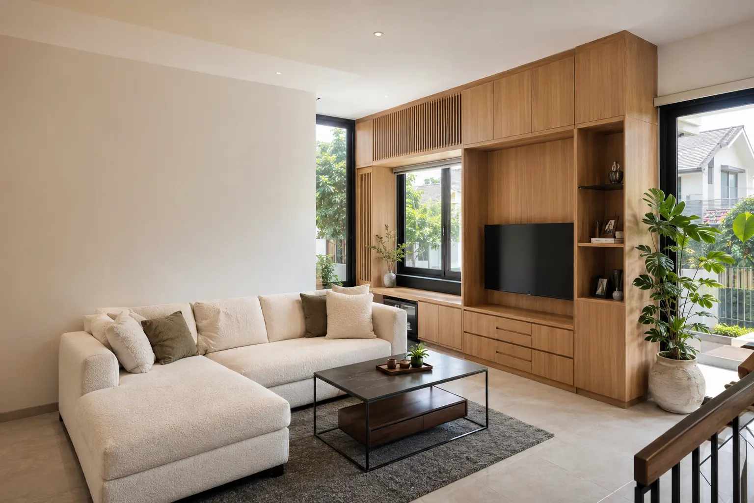 Ruang keluarga modern hasil rancangan Arif Interior